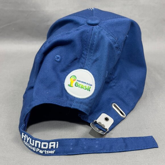 FIFA World Cup Brazil Strapback Cap Hat Blue Soccer Hyundai Souvenir Dad Mens - Picture 13 of 14